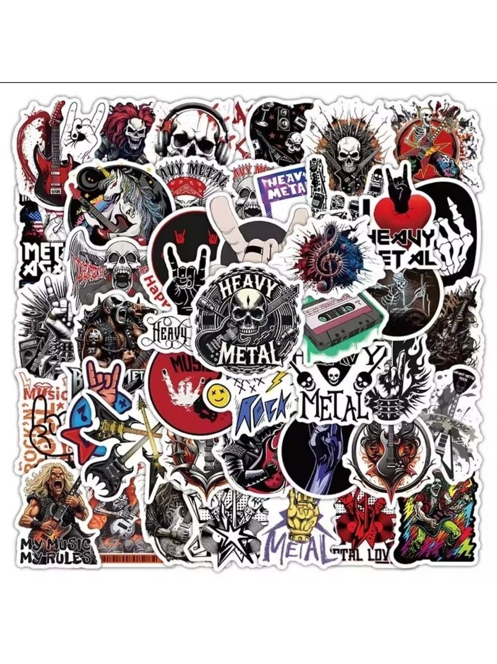 2/$10 25 Piece Heavy Metal Rocker Punk Sticker Set - Picture 2 of 5